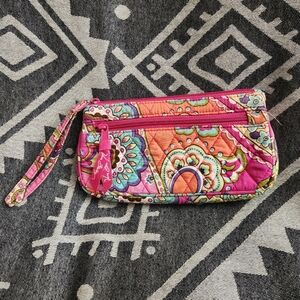 Vera Bradley Wristlet Pink Swirls 14558-179 Zip Clutch Organizer